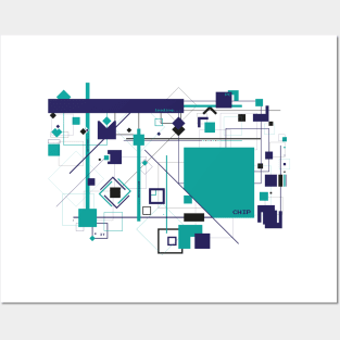 Abstract computer chip design. Posters and Art